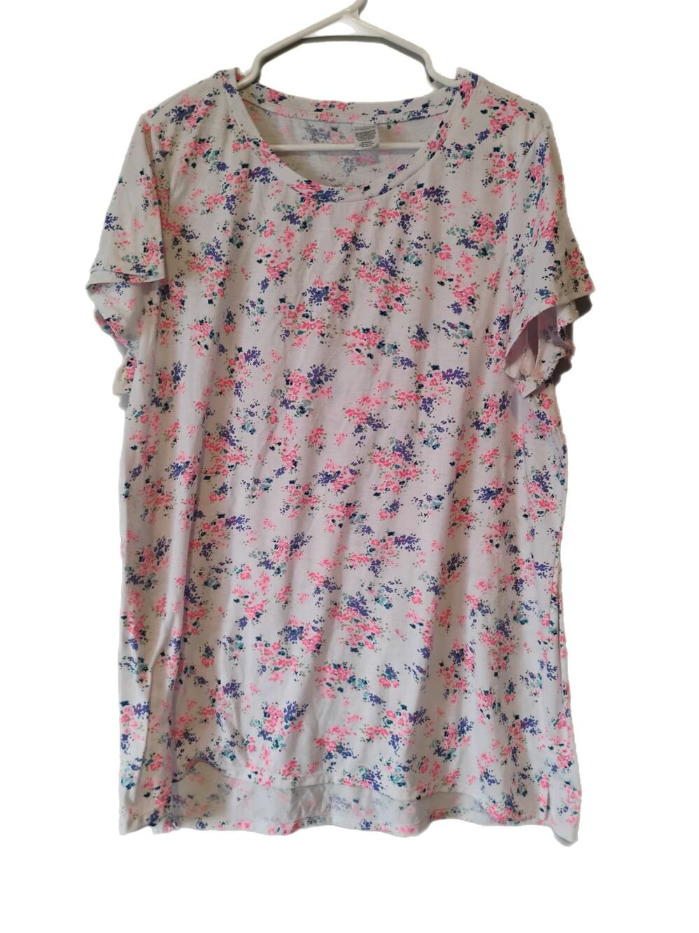 West Loop Women's White Floral Shirt Size XL